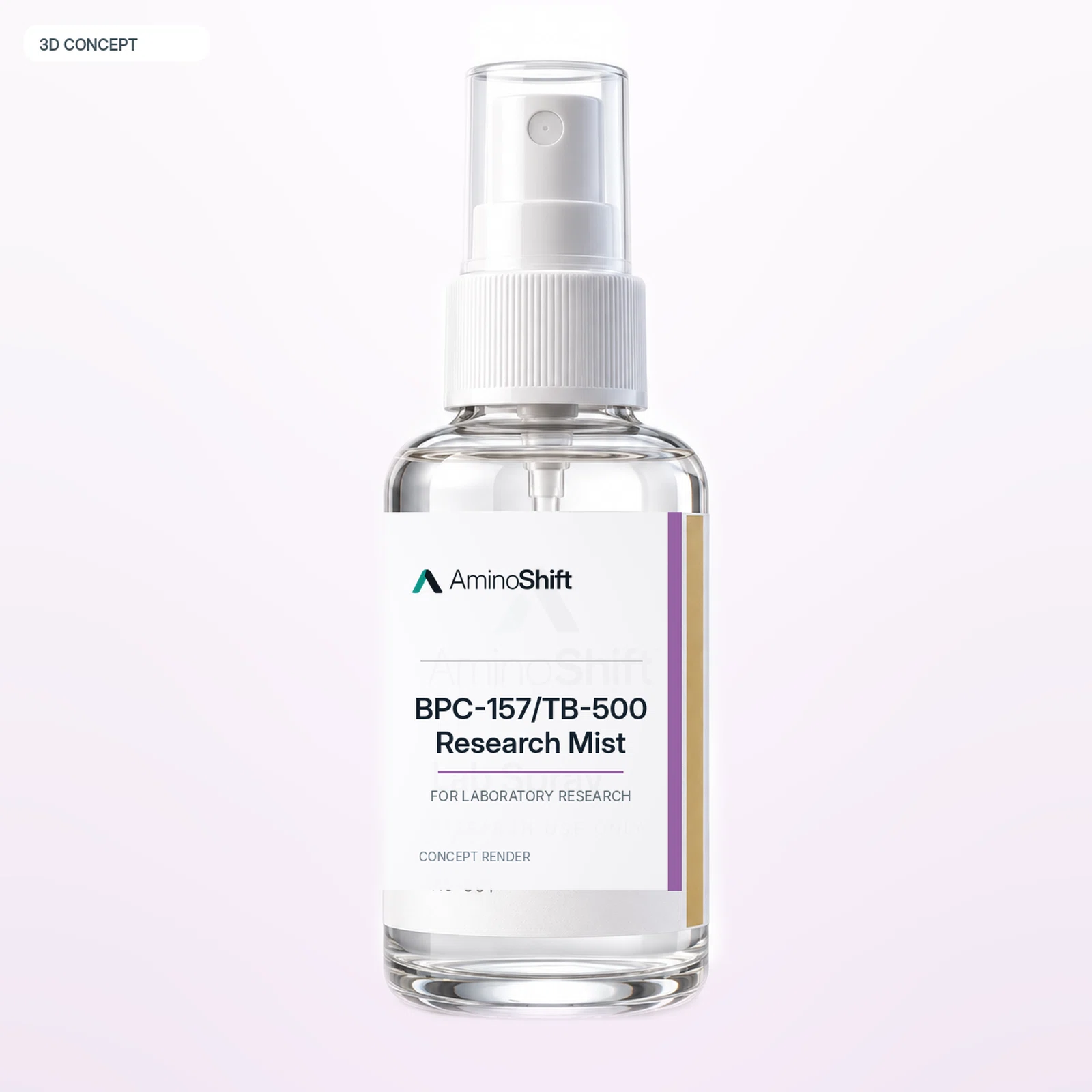 BPC-157/TB-500 Research Mist — 3D render · Not inventory photography