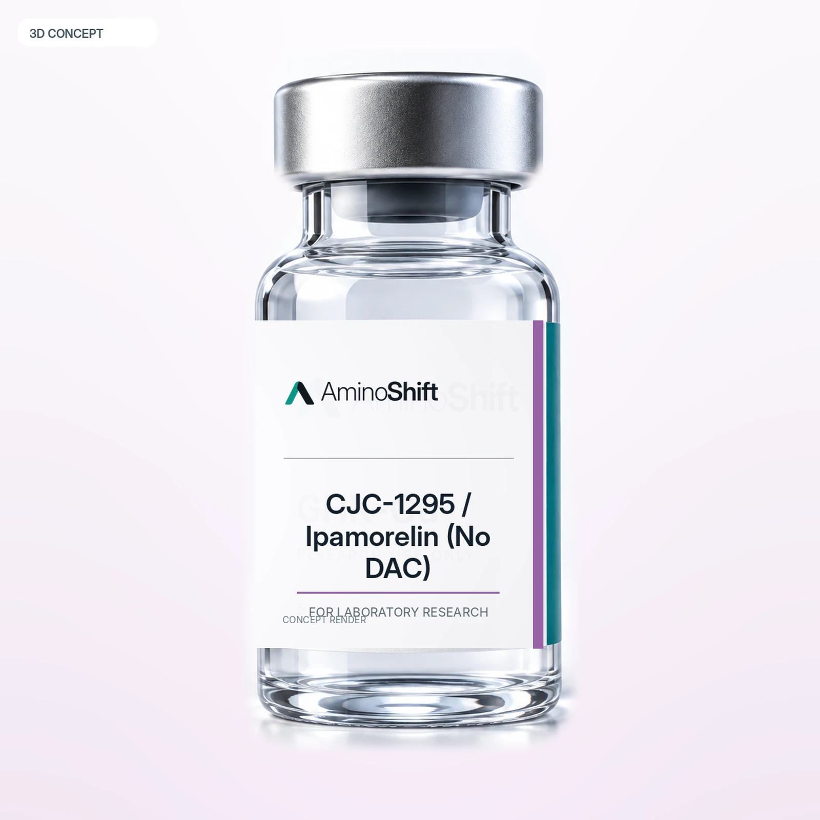 CJC-1295 / Ipamorelin (No DAC) — 3D render · Not inventory photography