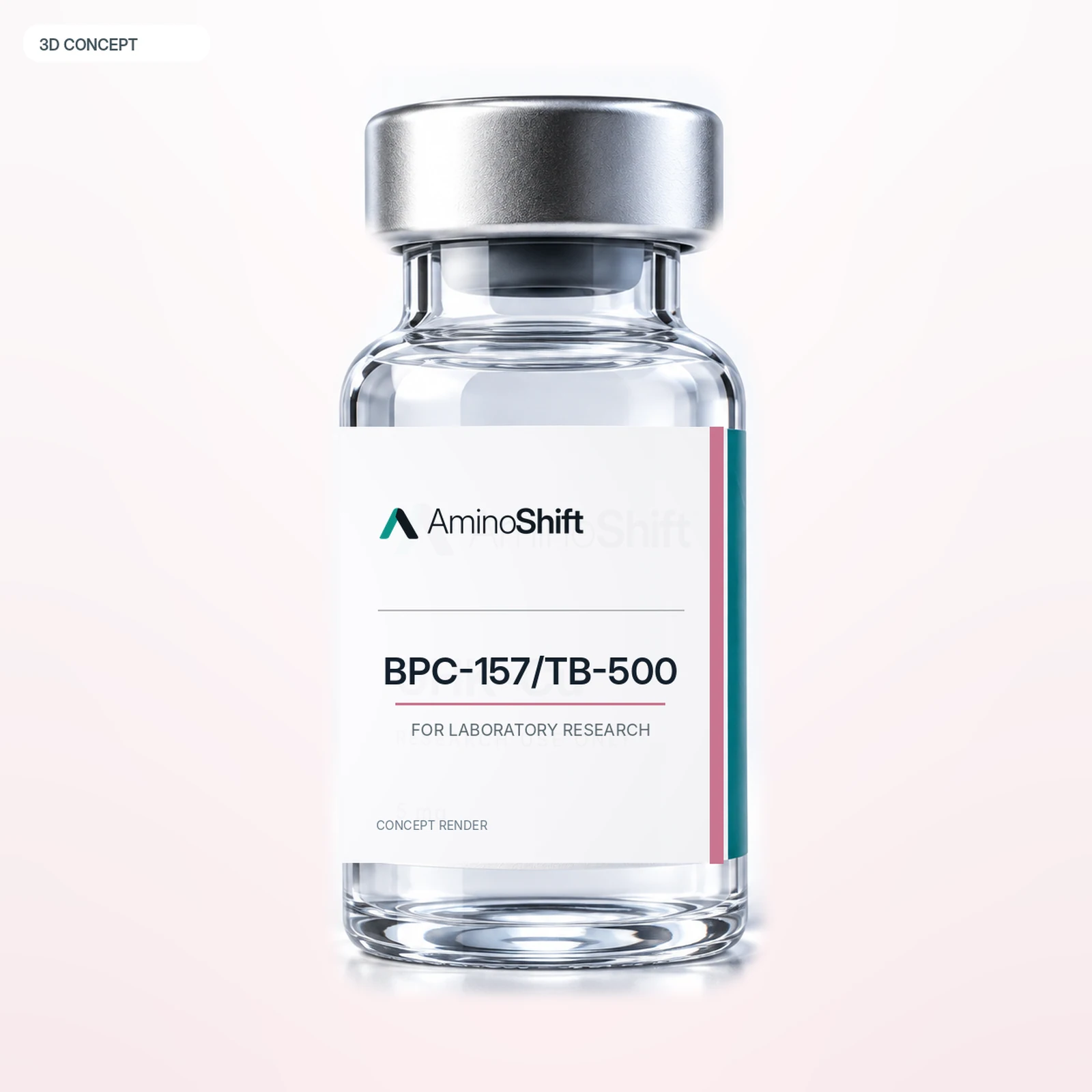 BPC-157/TB-500 — 3D render · Not inventory photography