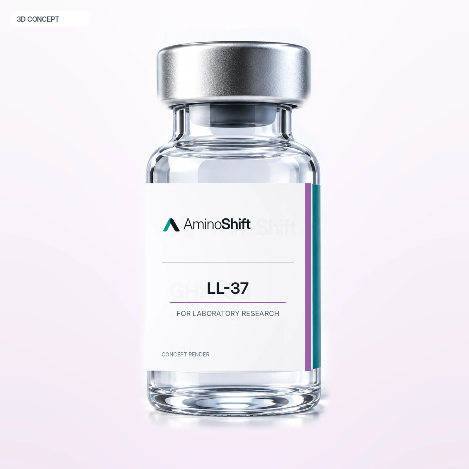 LL-37 — 3D render · Not inventory photography