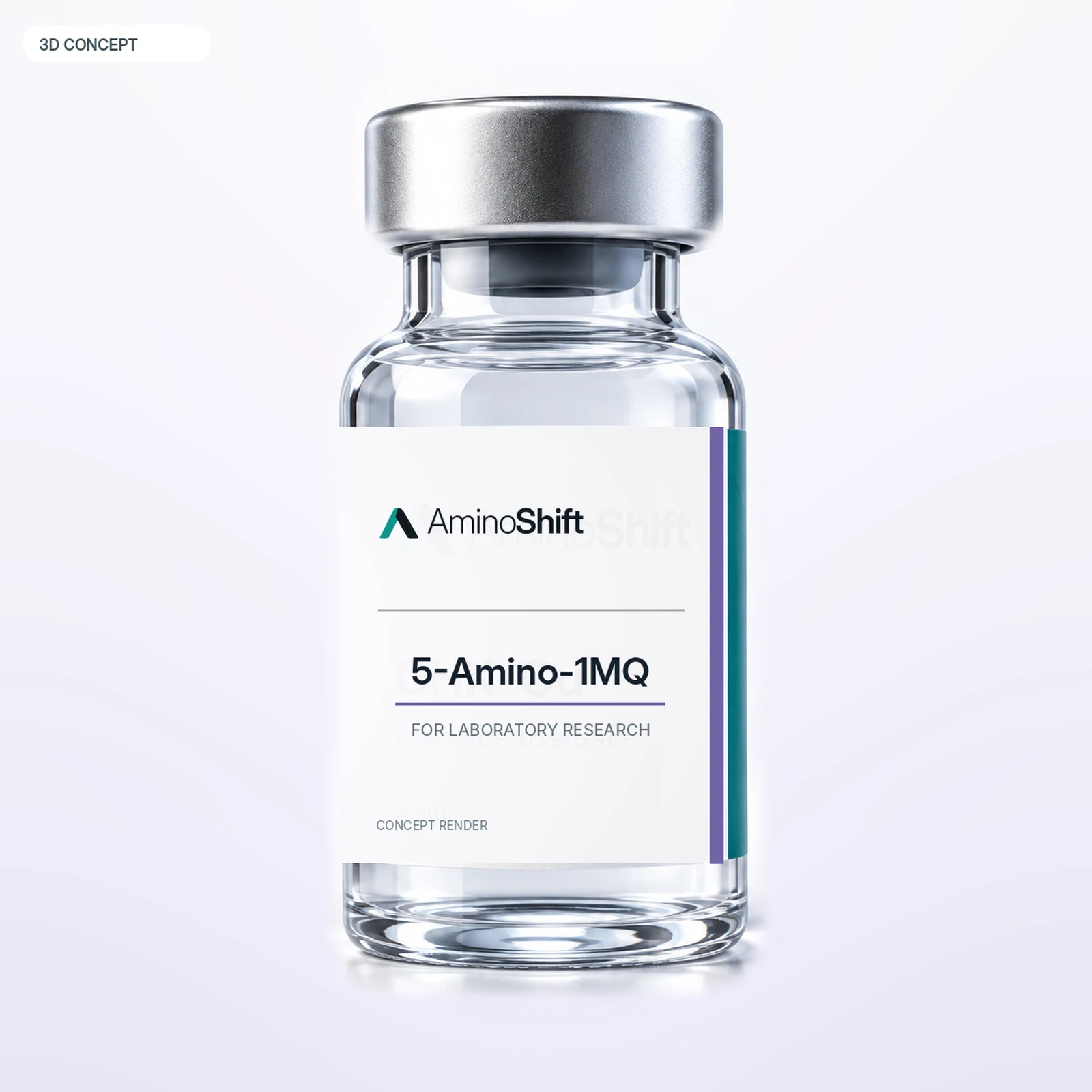 5-Amino-1MQ — 3D render · Not inventory photography