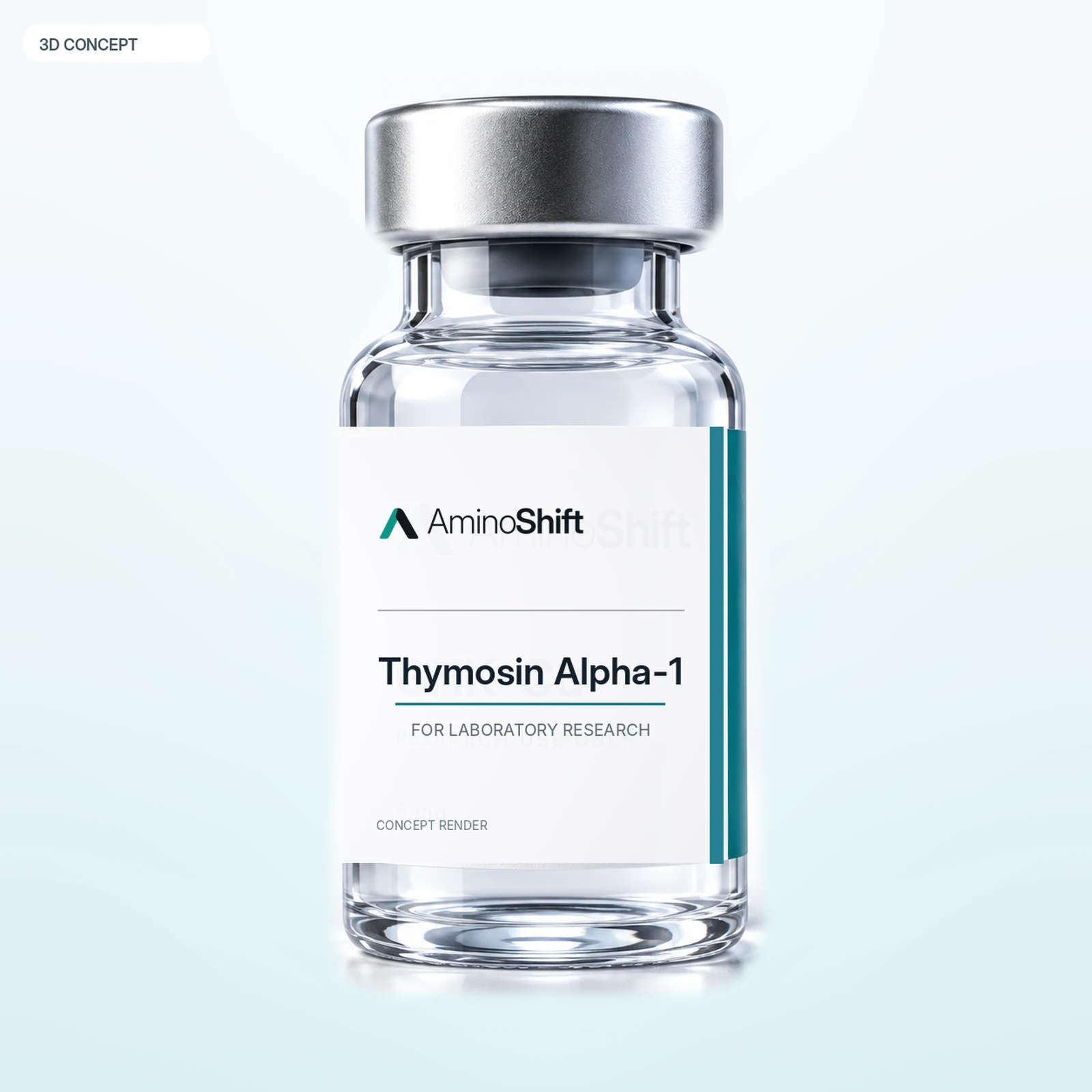 Thymosin Alpha-1 — 3D render · Not inventory photography